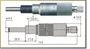 Einbau-Messschraube, 25 mm, planparallel