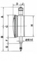 Meßuhr,  56 mm, 10mm x 0,01mm, mit Anlifthebel